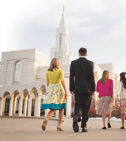 Patrons attending the temple